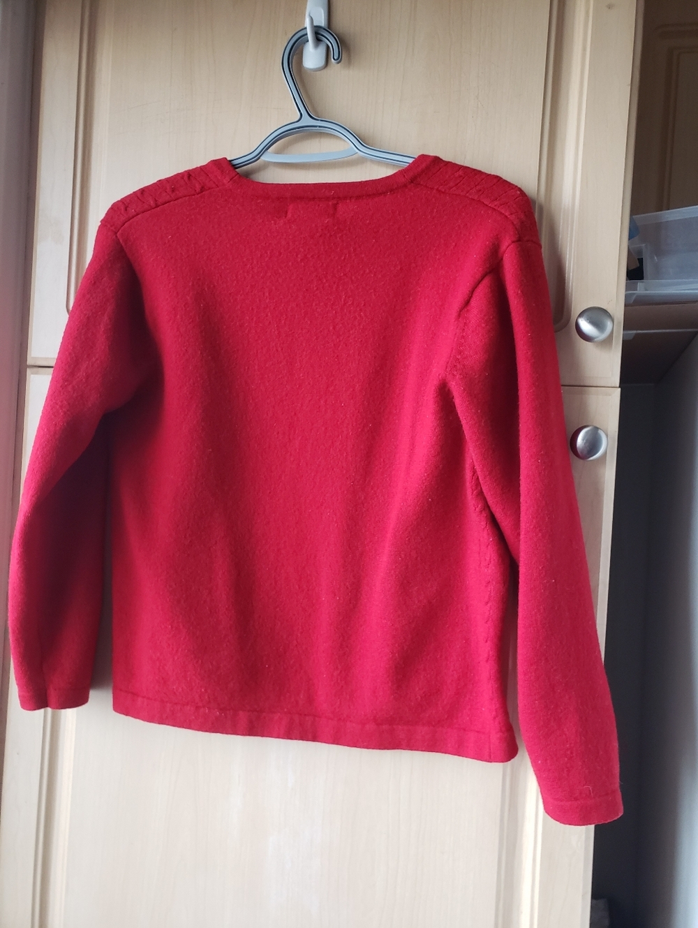 Talbots Wool Red Button Front Cardigan - Picture 7 of 7